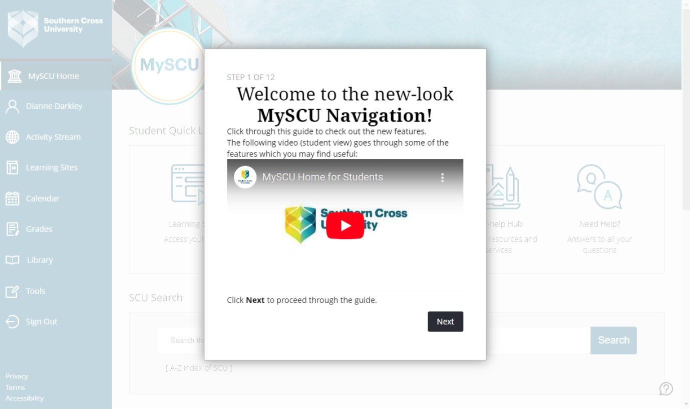 Screenshot of MySCU