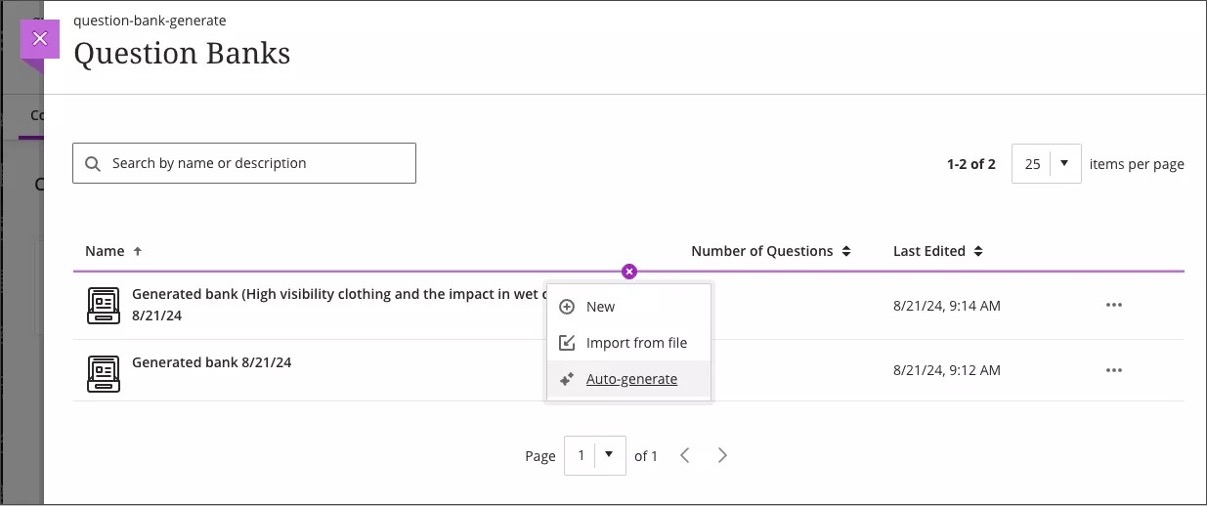 Image 1. Auto-generate a question bank