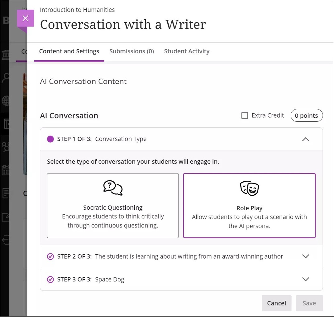 Image 1. Select the conversation type