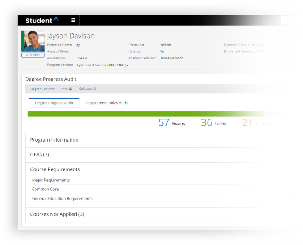 Student Dashboard Screenshot