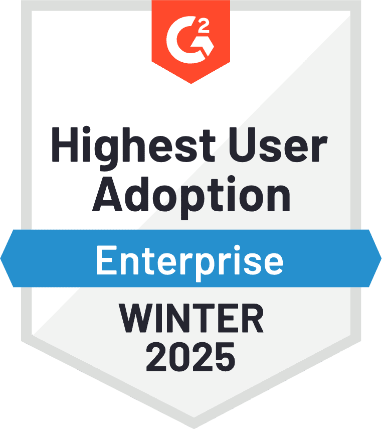 G2 Highest User Adoption Enterprise - Winter 2025