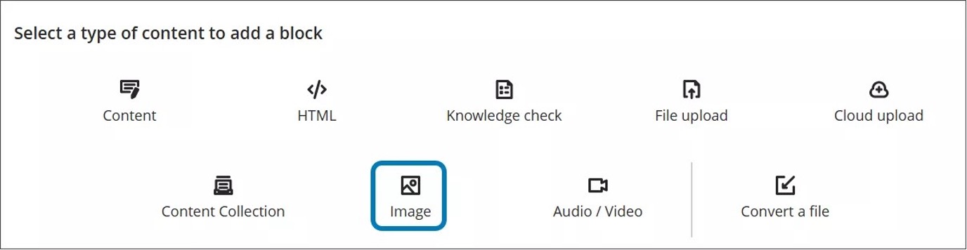 Image 1. The new image block option in Documents.