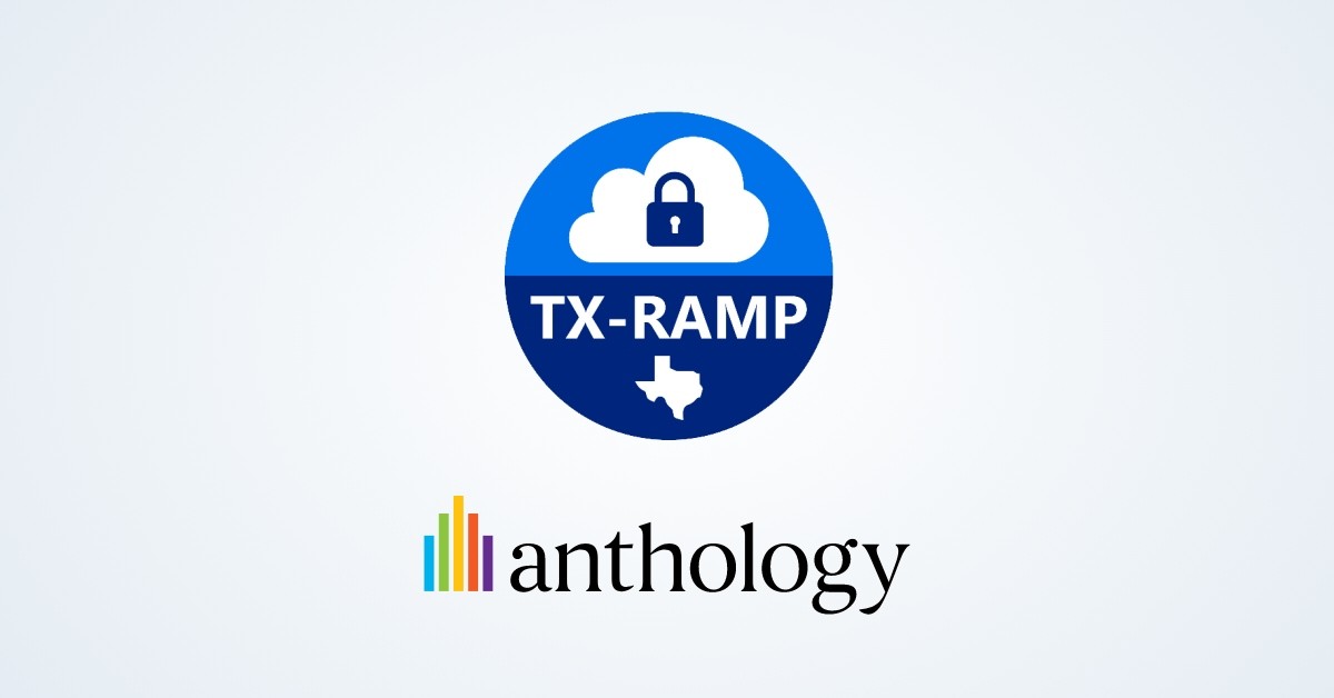 TX-RAMP logo locked up with the Anthology logo