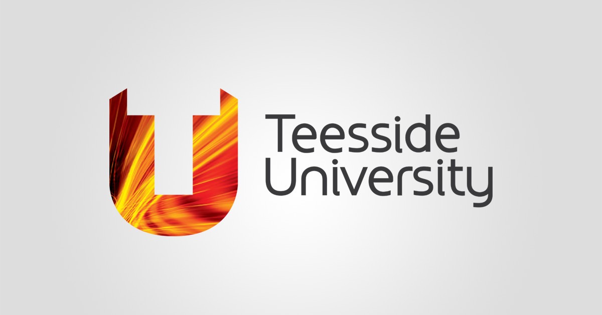 Teesside University logo over a gray background