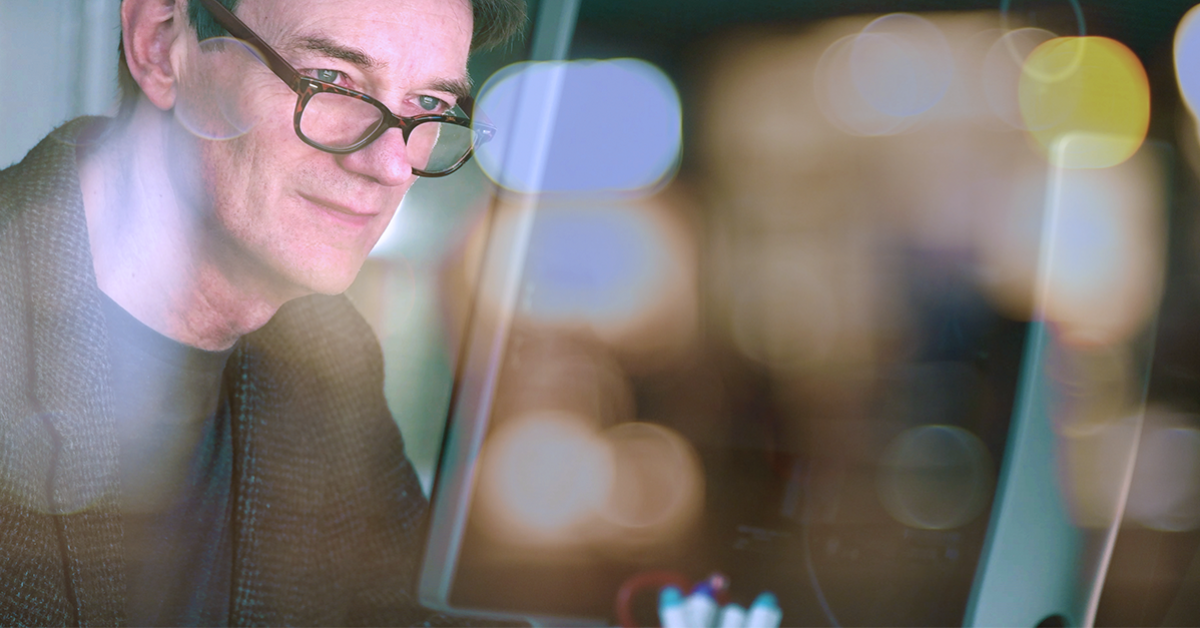 Man working on a computer