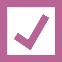 Icon illustration of a check mark in a box
