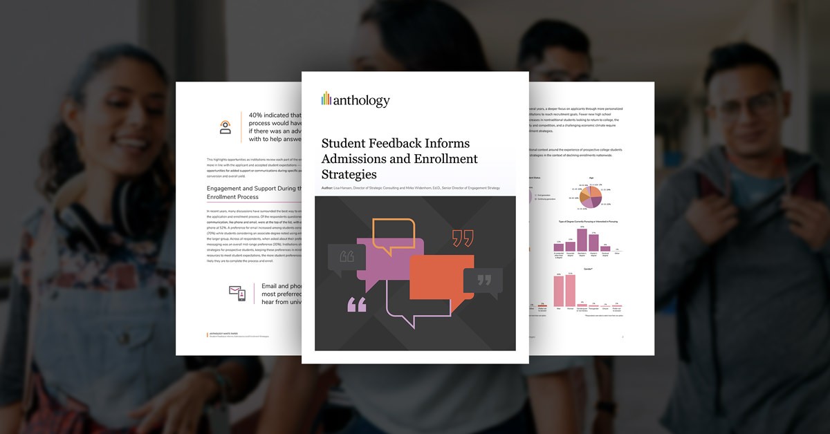 Preview image of the white paper overlayed on top of a photo of students that is overlayed by a black transparent layer