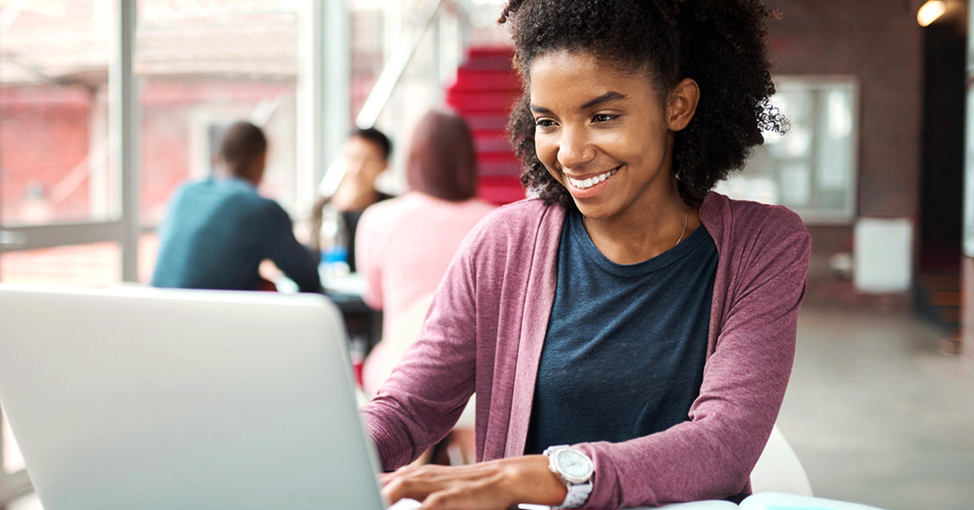 Woman on her computer