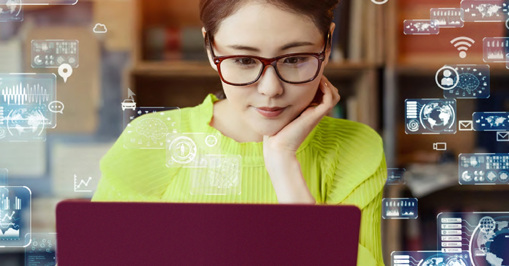 Woman working on computer