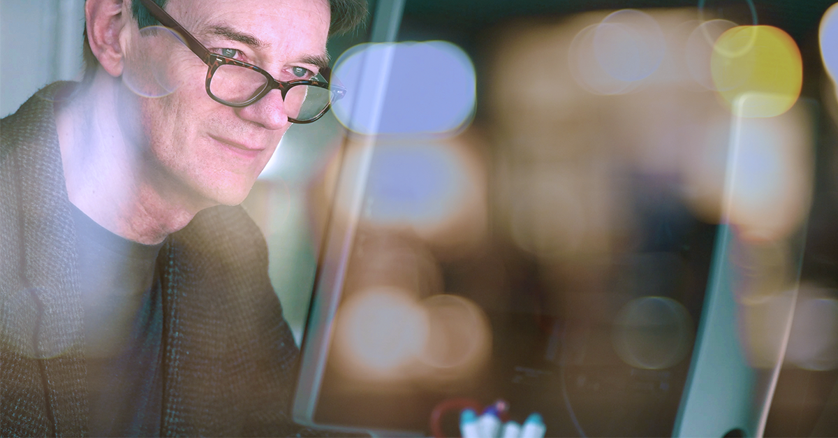 Man working on a computer