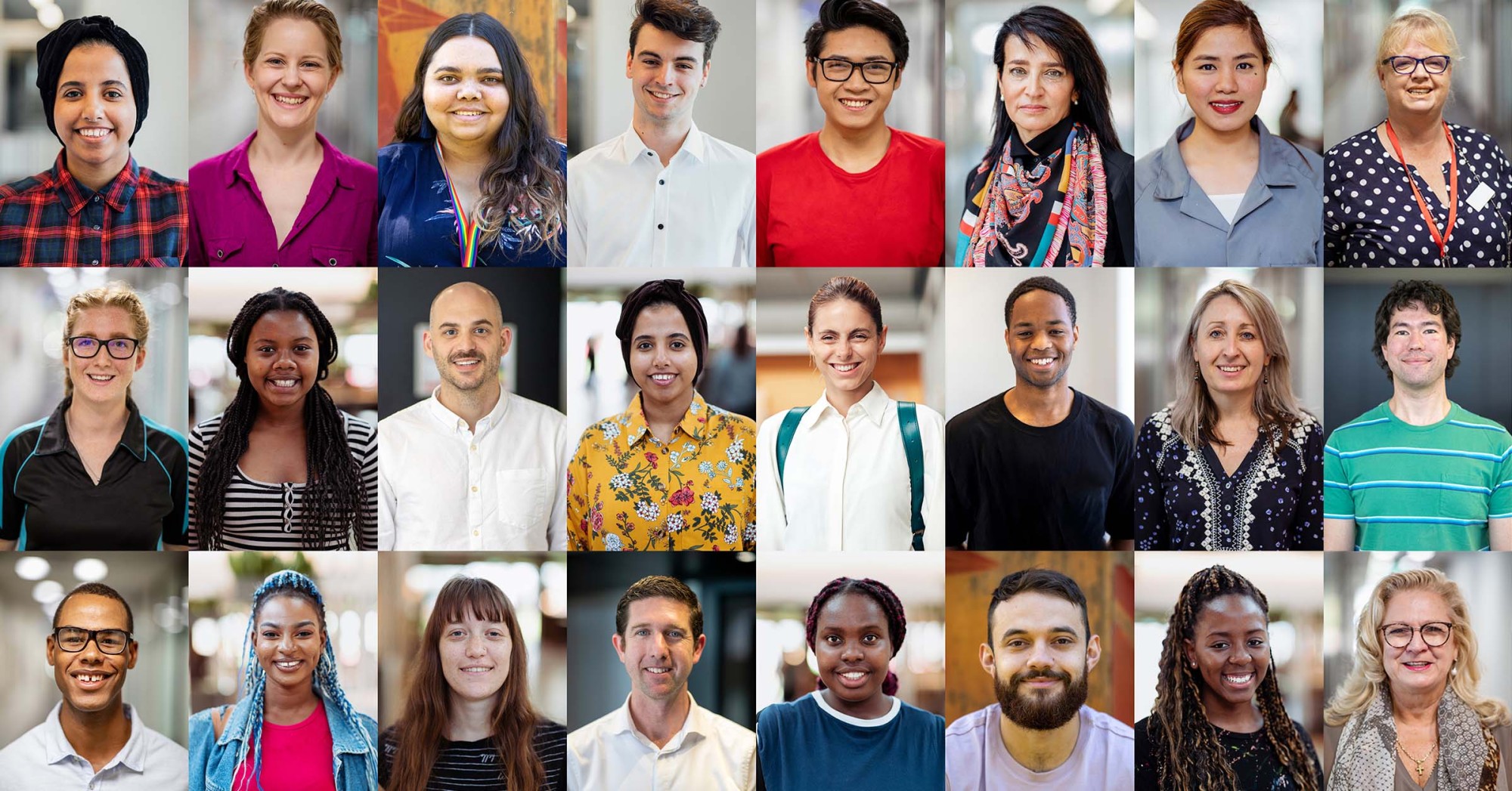 Collage of headshots of a variety of different people