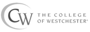 College of Westchester black and white logo